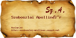 Szoboszlai Apollinár névjegykártya